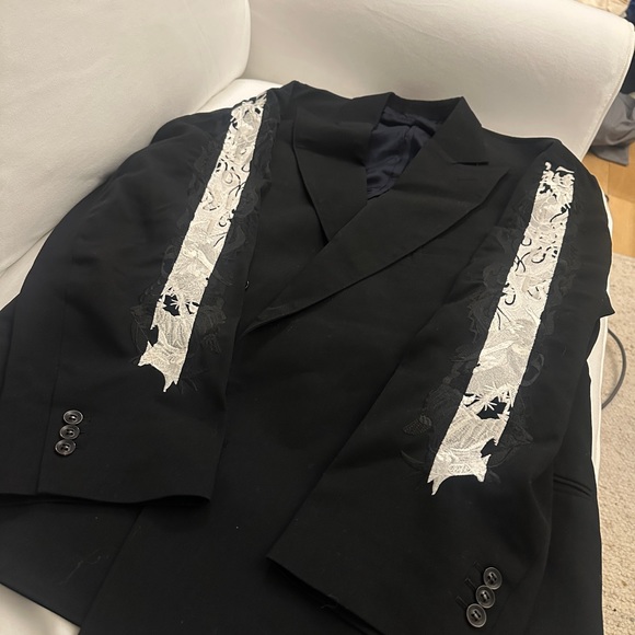 doublet 19AW LINED CHAOS EMBROIDERY WIDE TAPERED JACKET BLACK